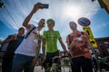 MuggiÃÂ², Italy May 26, 2016; Davide Formolo, team Cannondale, meet the fans before the start of the stage